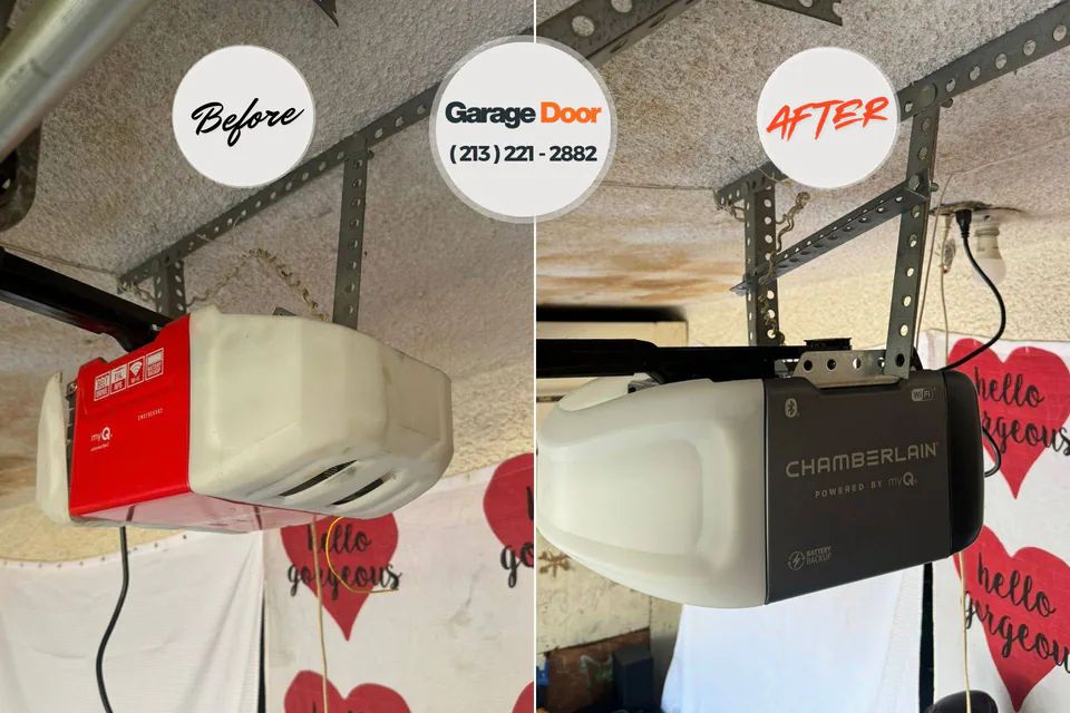 Before and after: garage door repair Benicia, CA